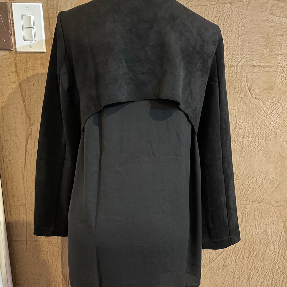 Truth Black Teddy Jacket Open Front Design - Picture 6 of 6